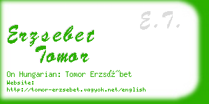 erzsebet tomor business card